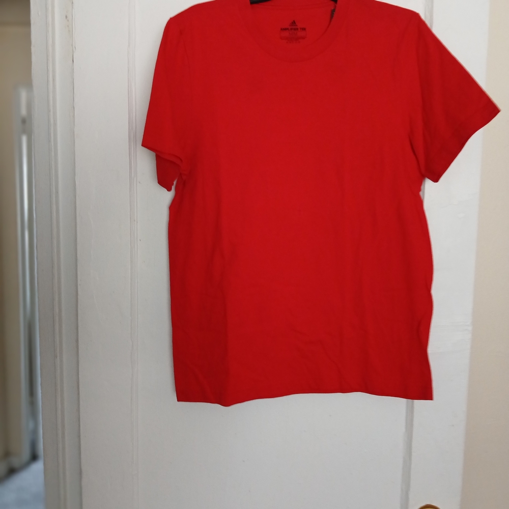 adidas Men's Red Short Sleeve Crewneck Tee